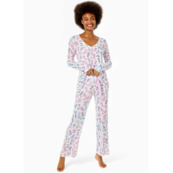 NWT LILLY PULITZER PJ Knit Pant Coconut Furbulous XL NWT LILLY PULITZER PJ Knit Pant Coconut Furbulous XL